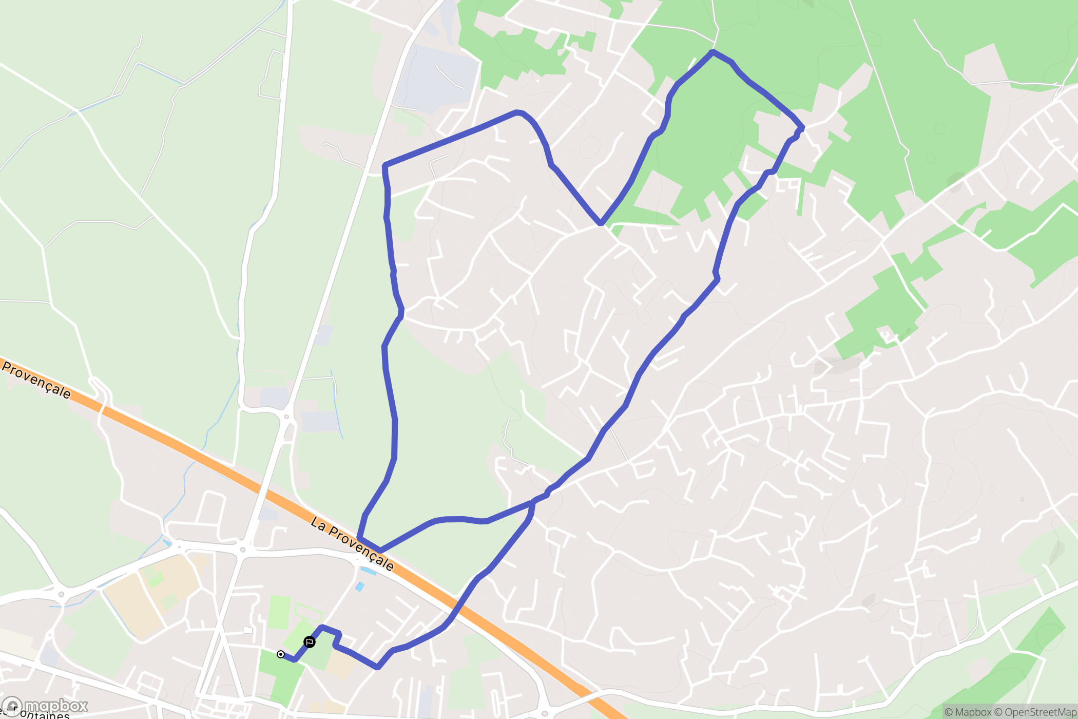 Saint-Maximin-la-Sainte-Baume : carte du parcours de randonnée - France