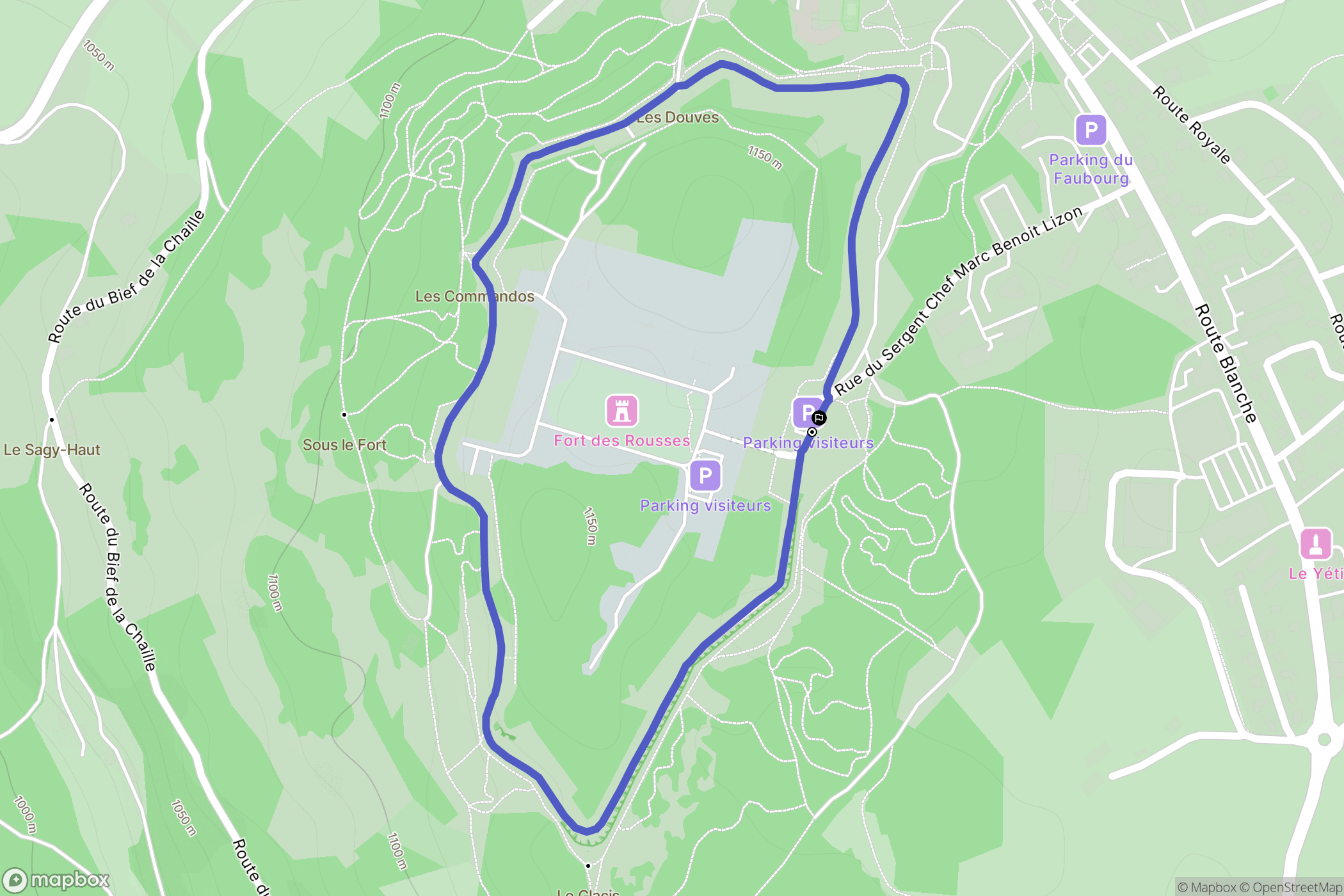 Les Rousses : carte du parcours de randonnée - France