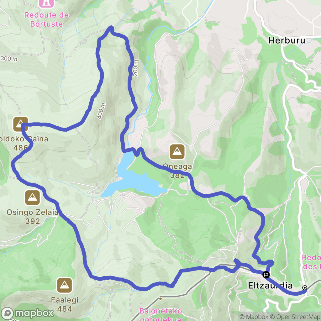 Urrugne : carte du parcours de randonnée - France