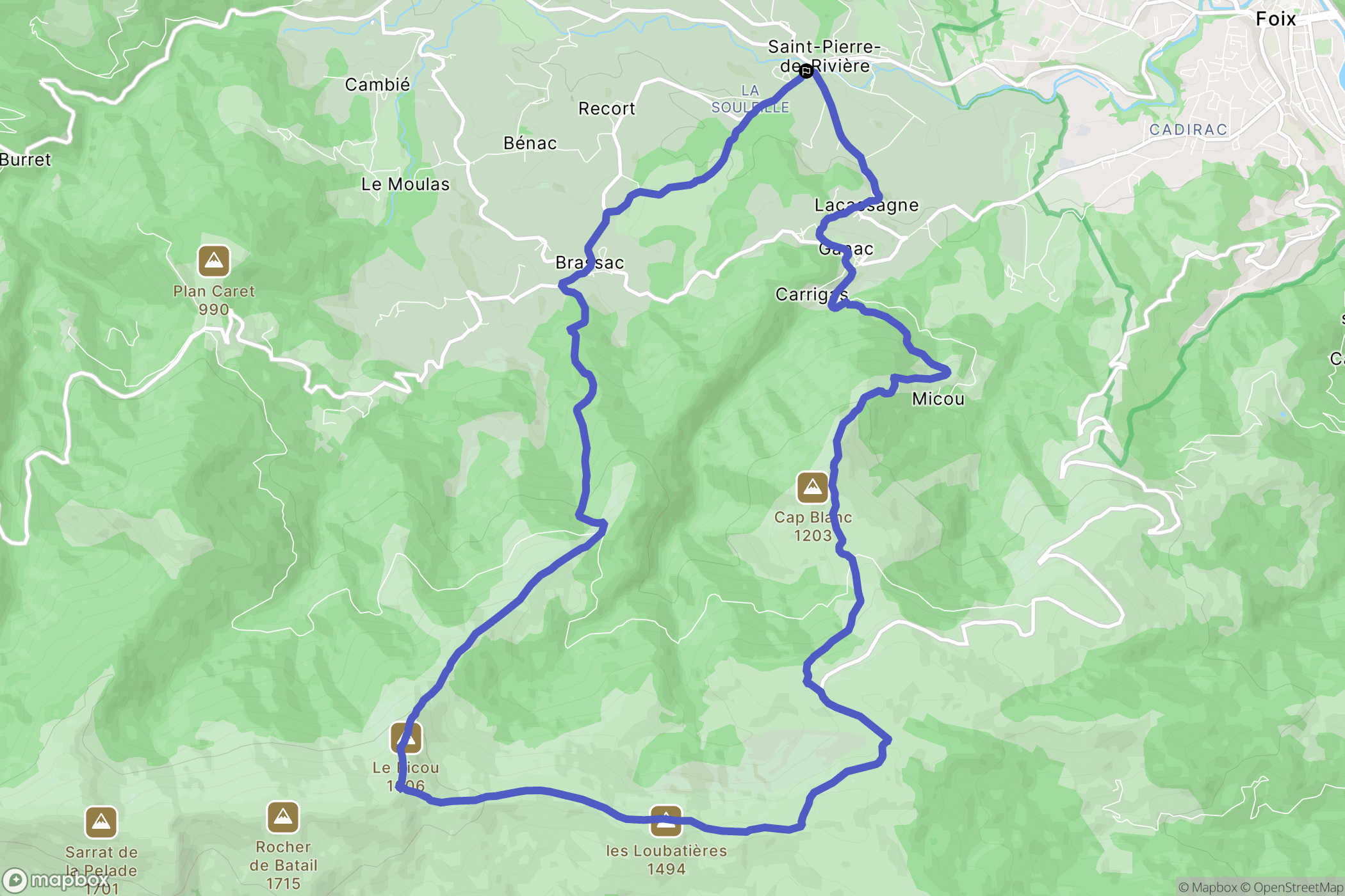 Brassac : carte du parcours de randonnée - France
