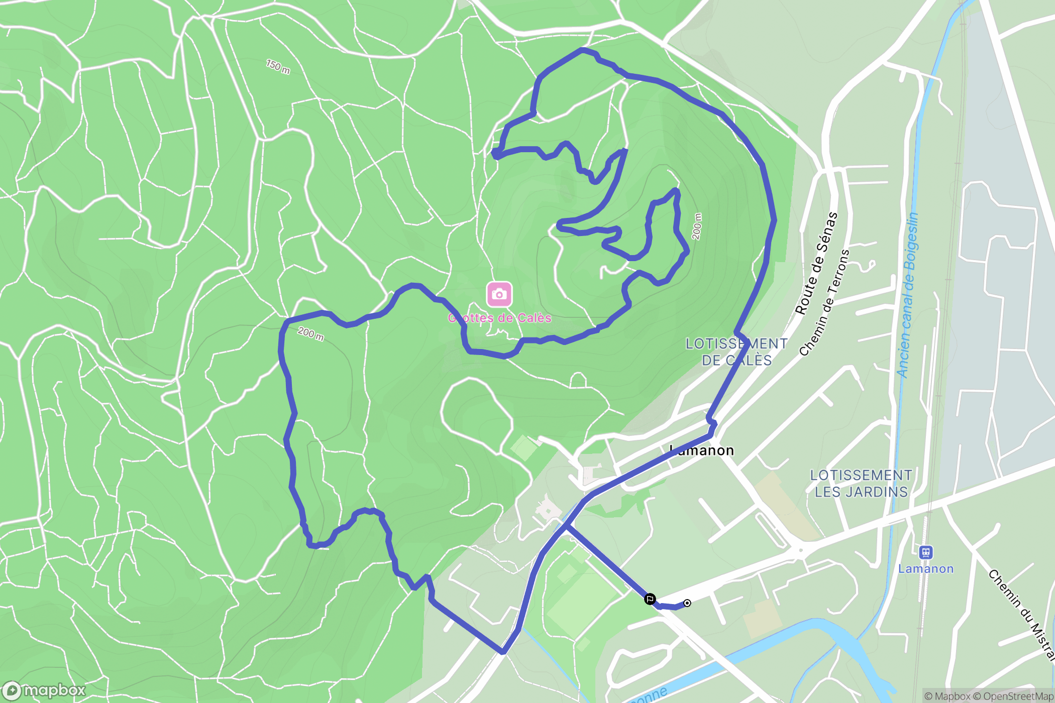 Lamanon : carte du parcours de randonnée - France