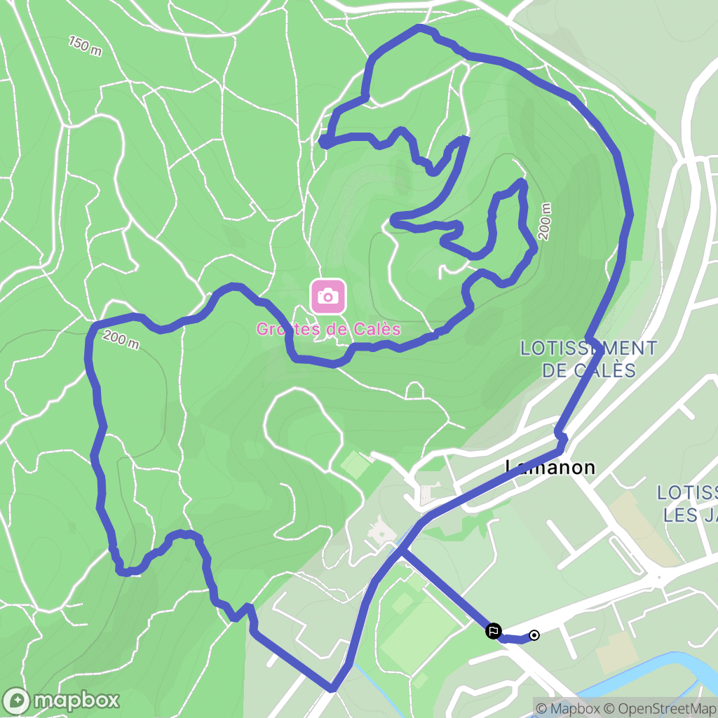 Lamanon : carte du parcours de randonnée - France