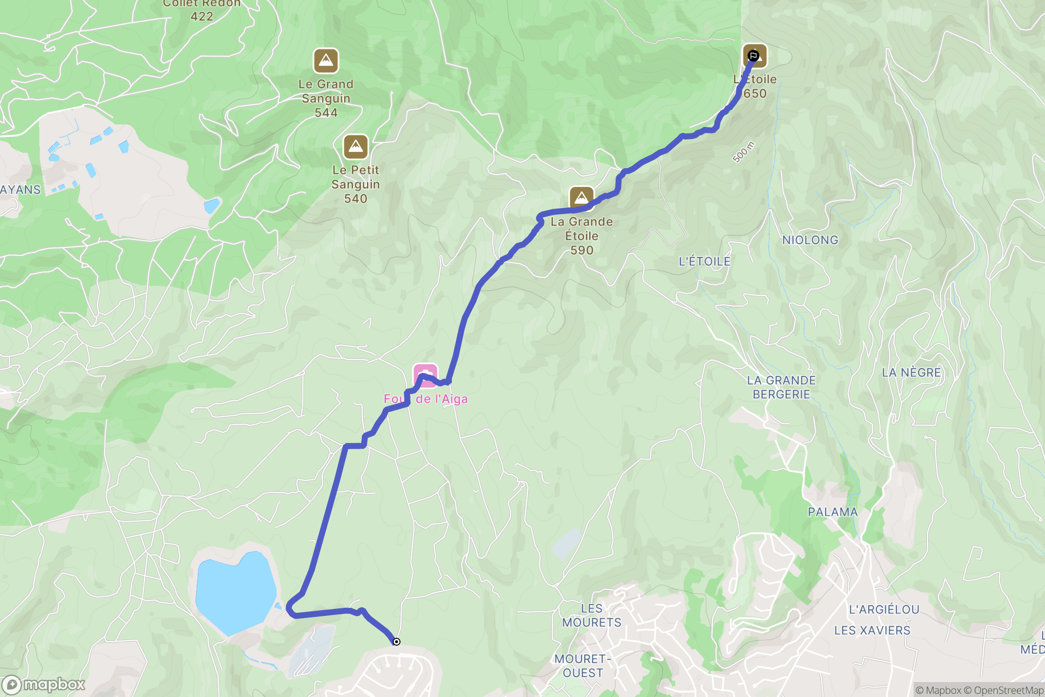 La Batarelle Haute : carte du parcours de randonnée - France