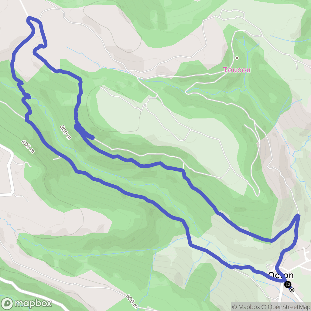 Octon : carte du parcours de randonnée - France
