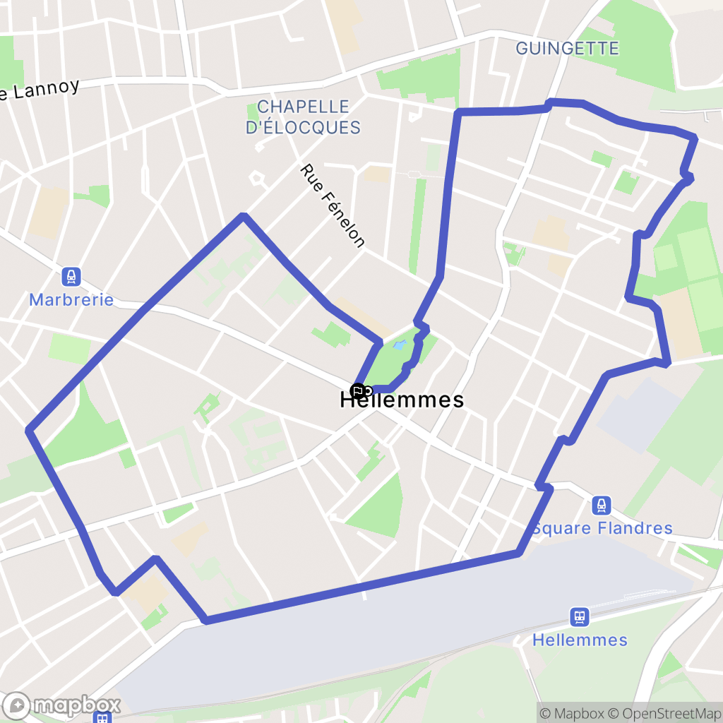Lille : carte du parcours de randonnée - France