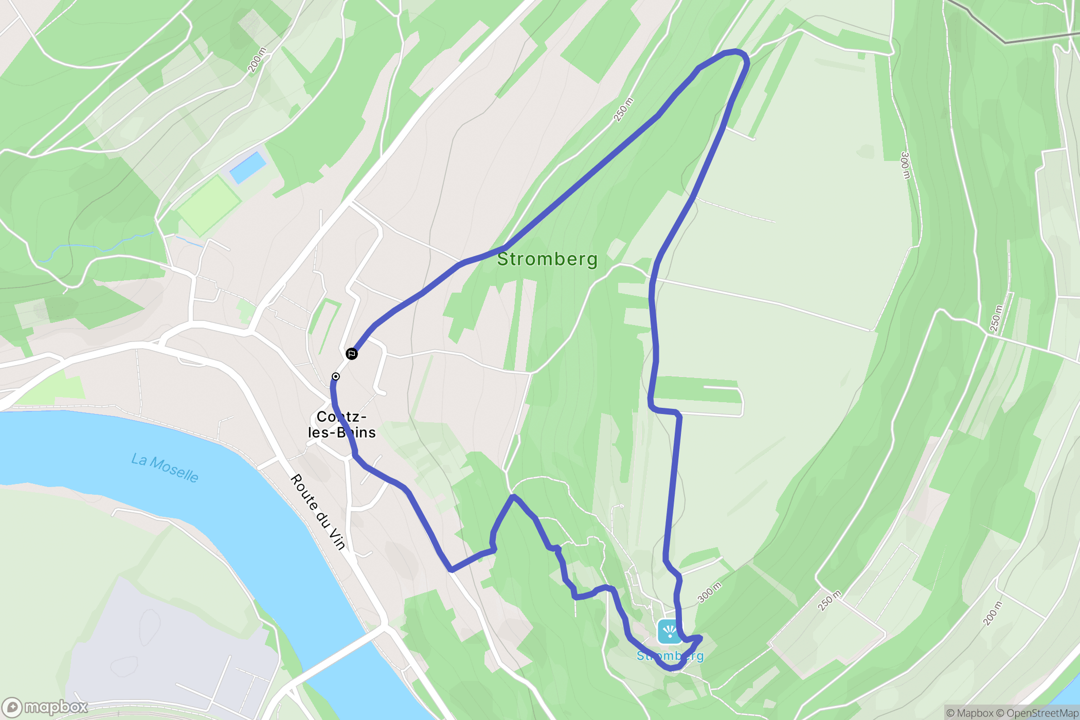 Contz-les-Bains : carte du parcours de randonnée - France