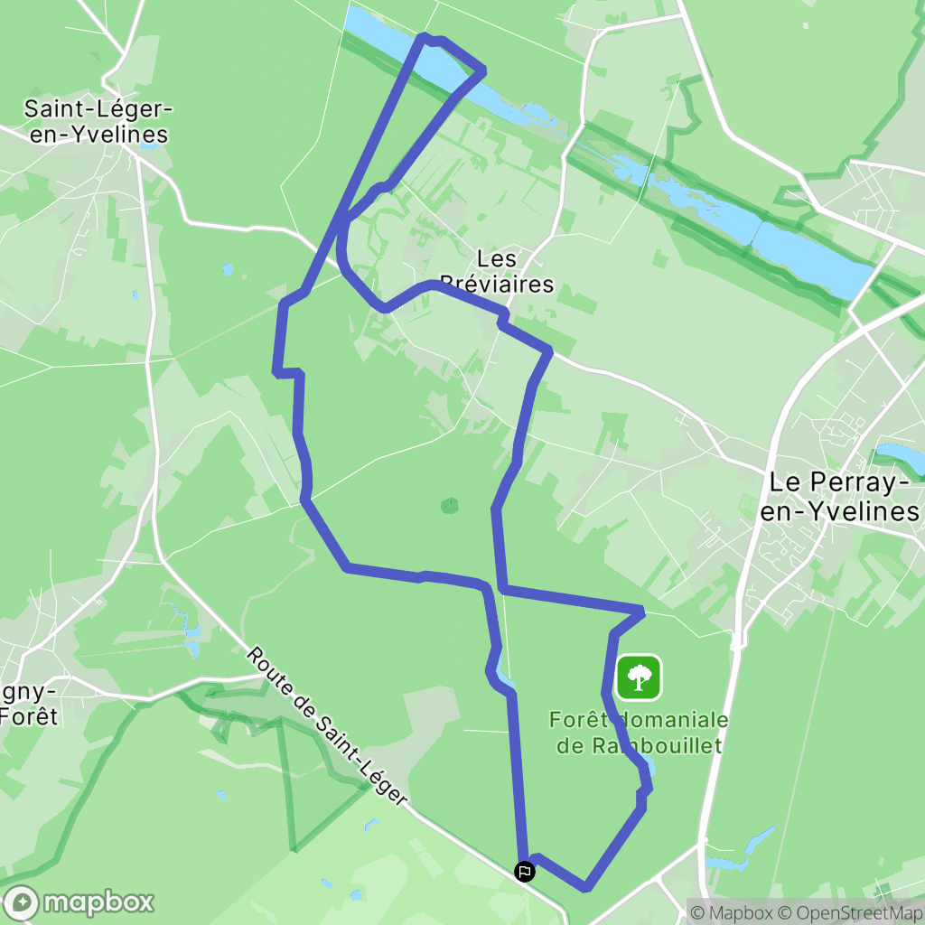 Rambouillet : carte du parcours de randonnée - France