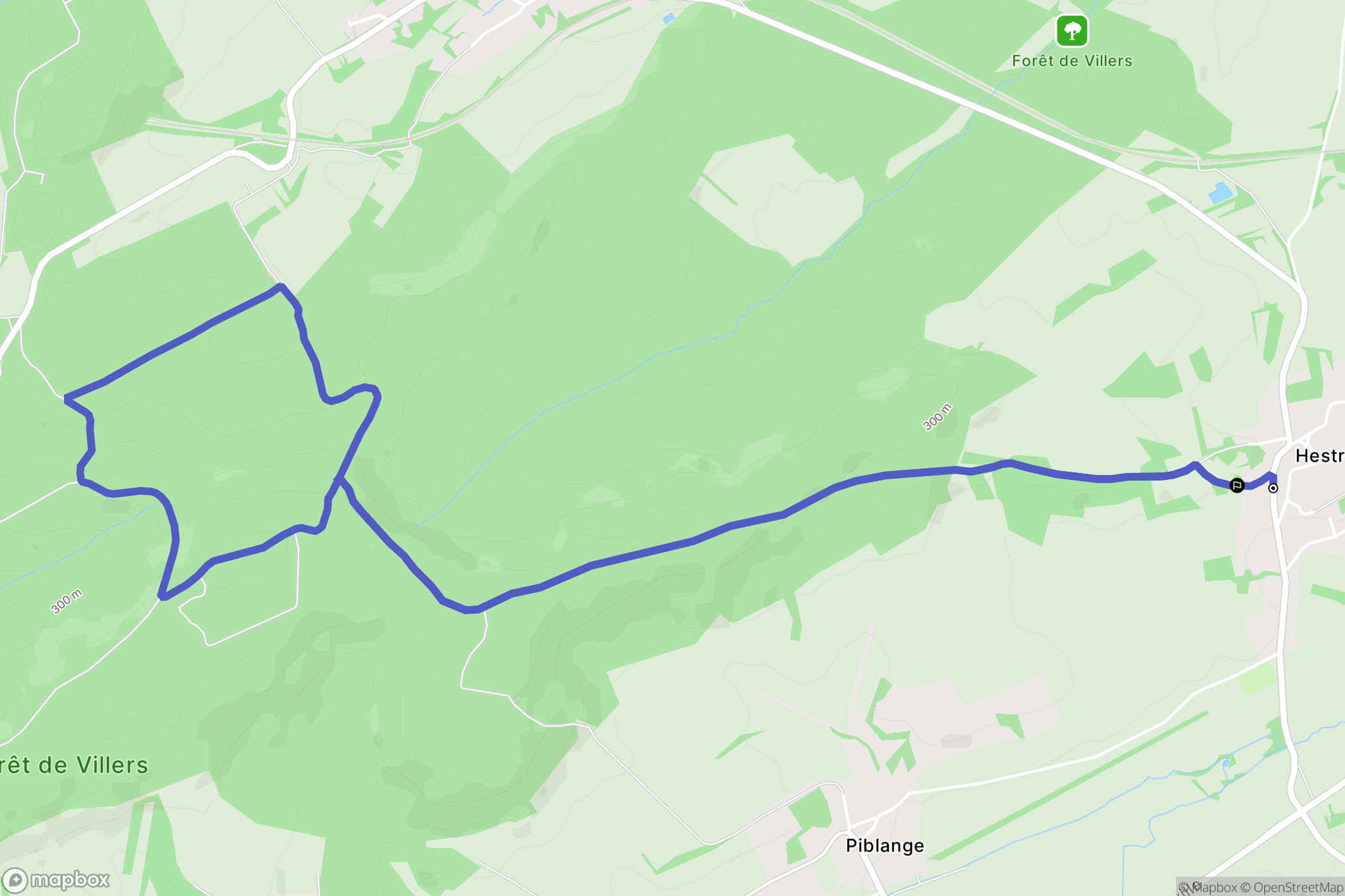 Hestroff : carte du parcours de randonnée - France