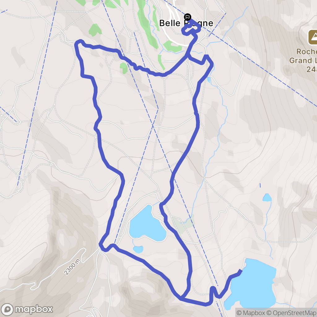 La Plagne-Tarentaise : carte du parcours de randonnée - France