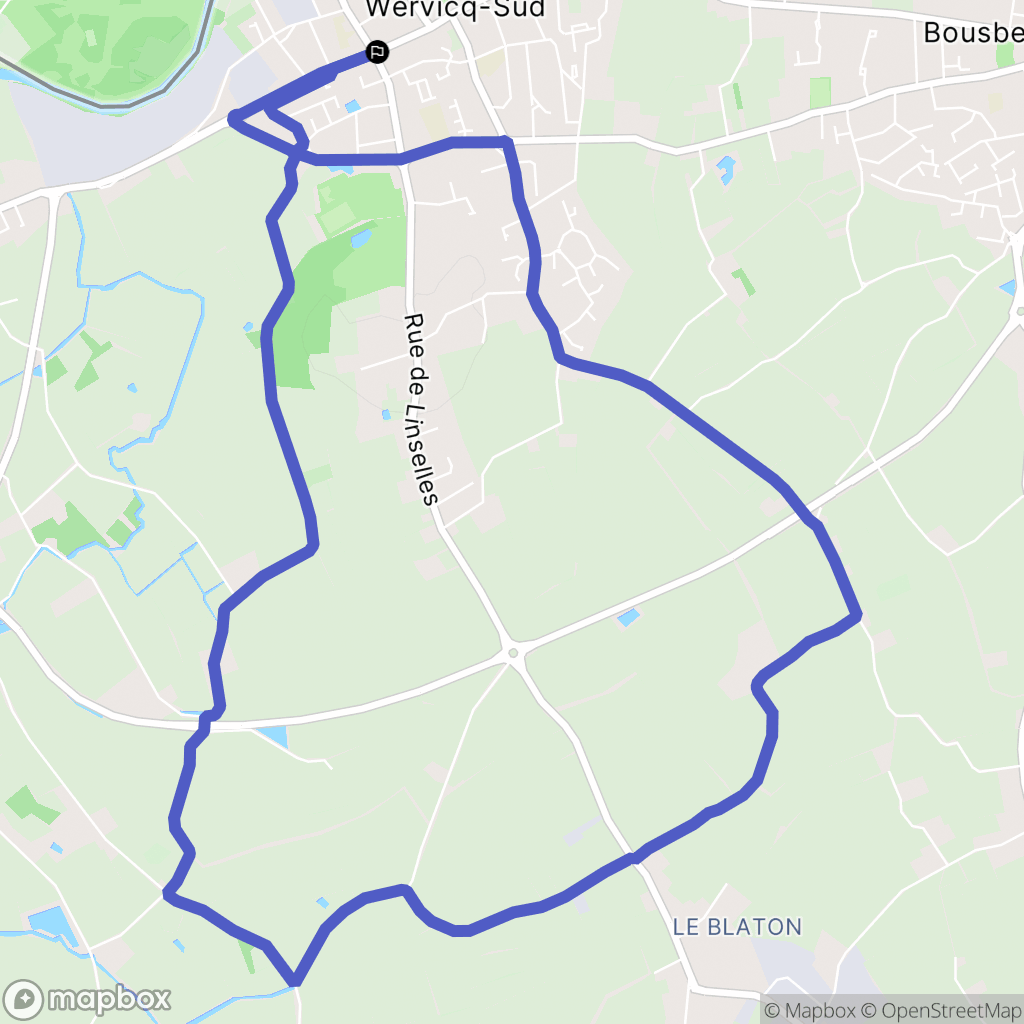 Wervicq-Sud : carte du parcours de randonnée - France