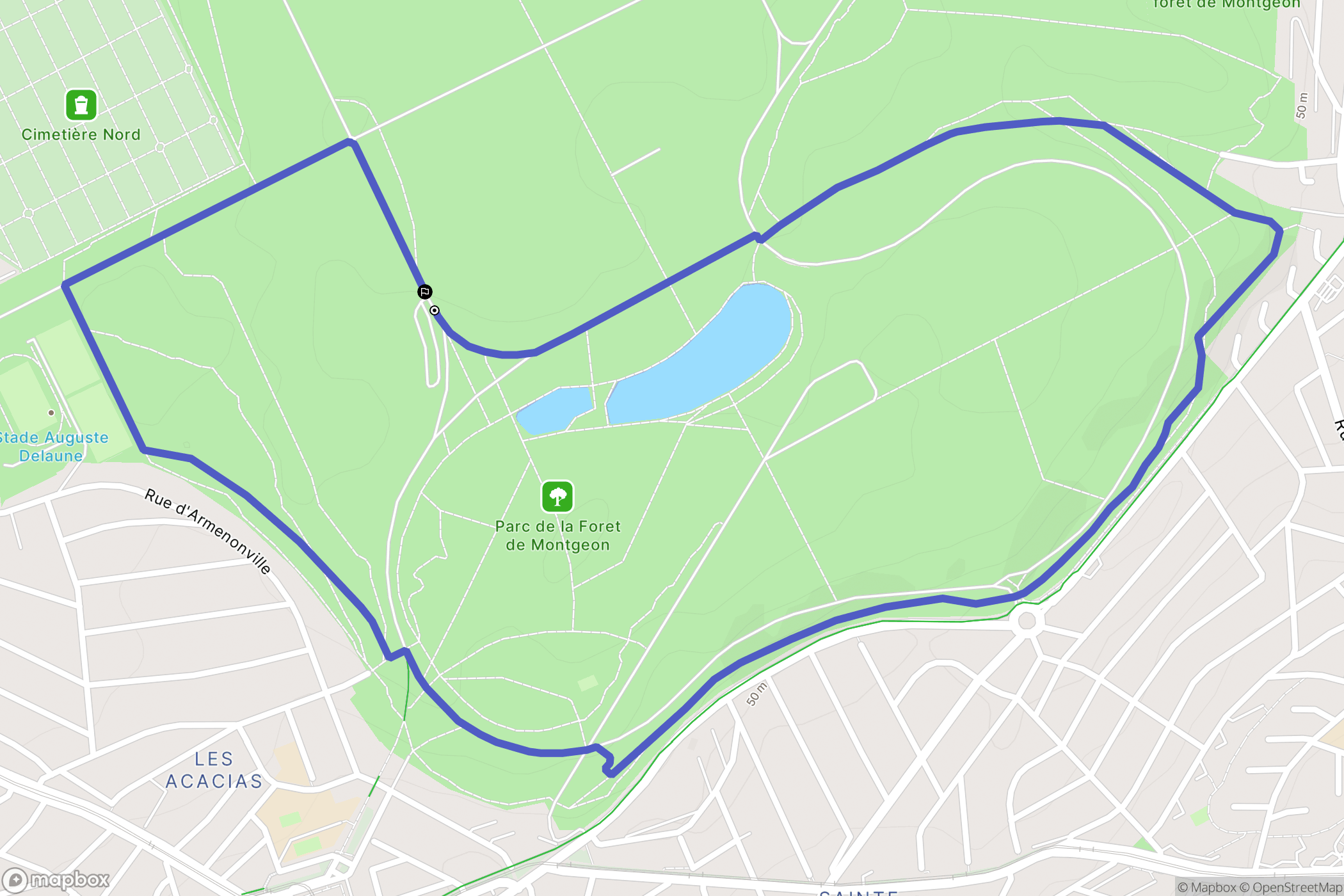 Le Havre : carte du parcours de randonnée - France