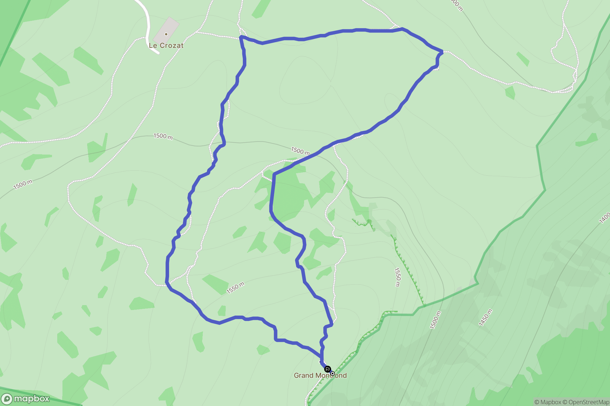 Mijoux : carte du parcours de randonnée - France
