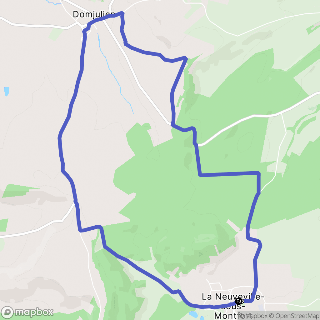 La Neuveville-sous-Montfort : carte du parcours de randonnée - France