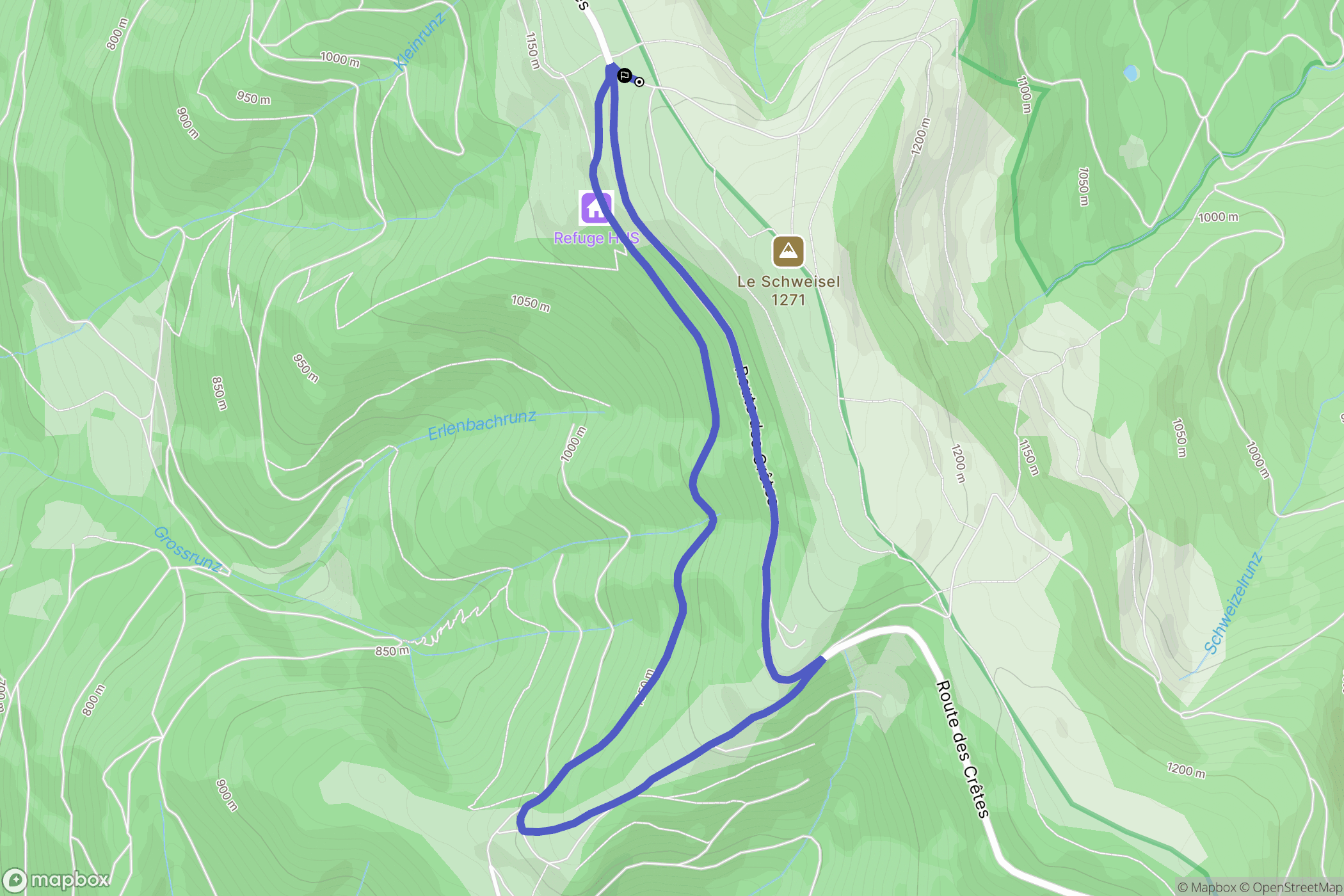 Kruth : carte du parcours de randonnée - France