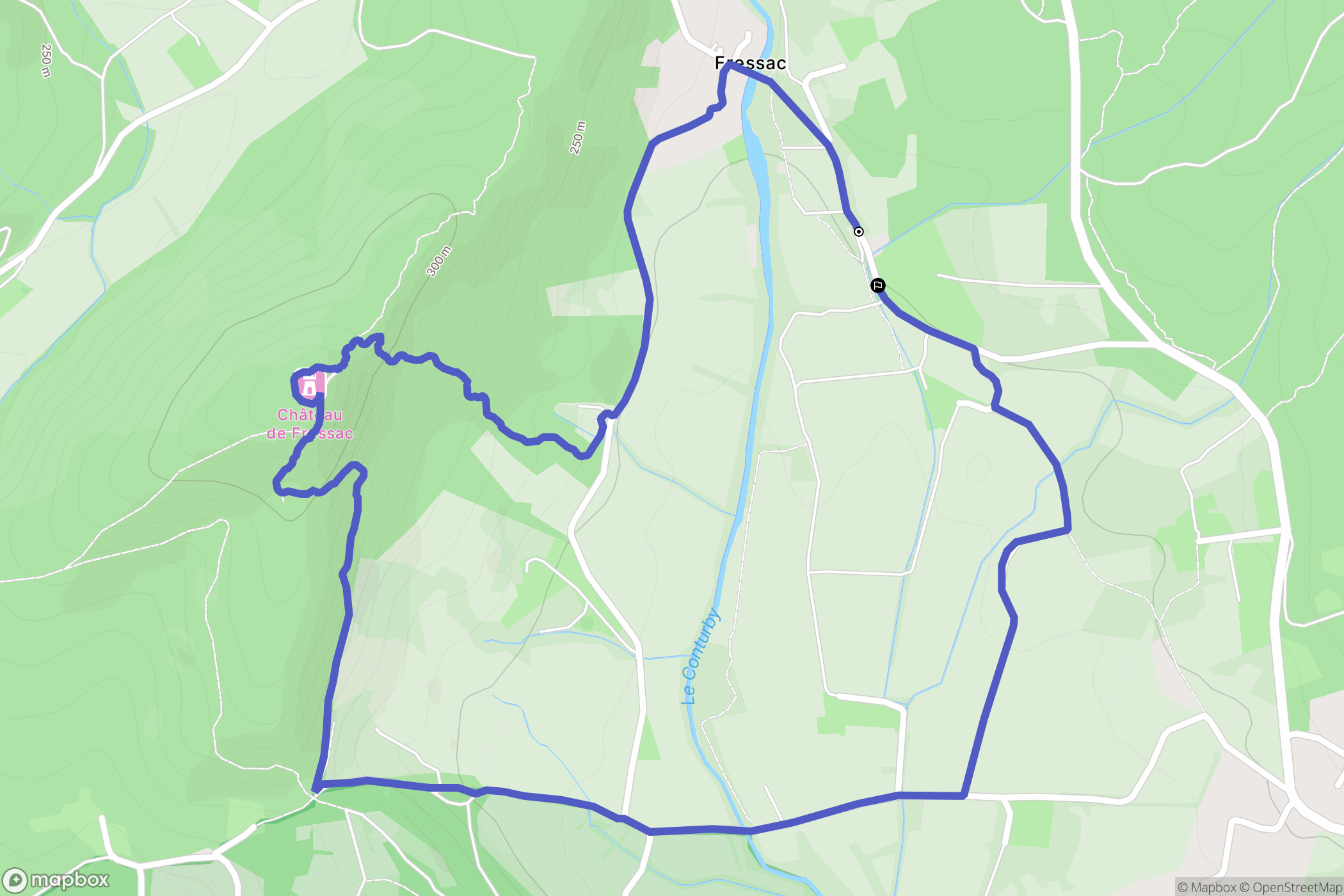 Fressac : carte du parcours de randonnée - France