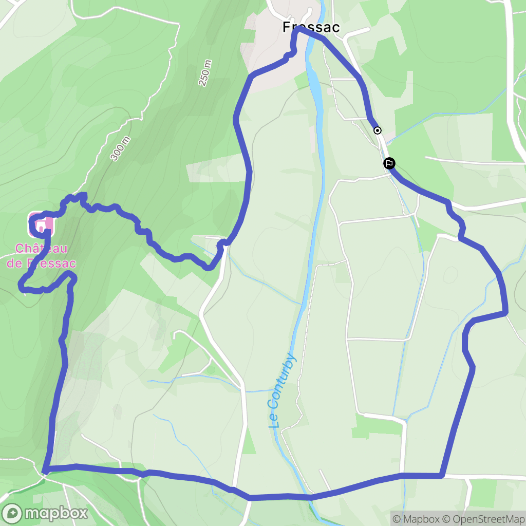 Fressac : carte du parcours de randonnée - France