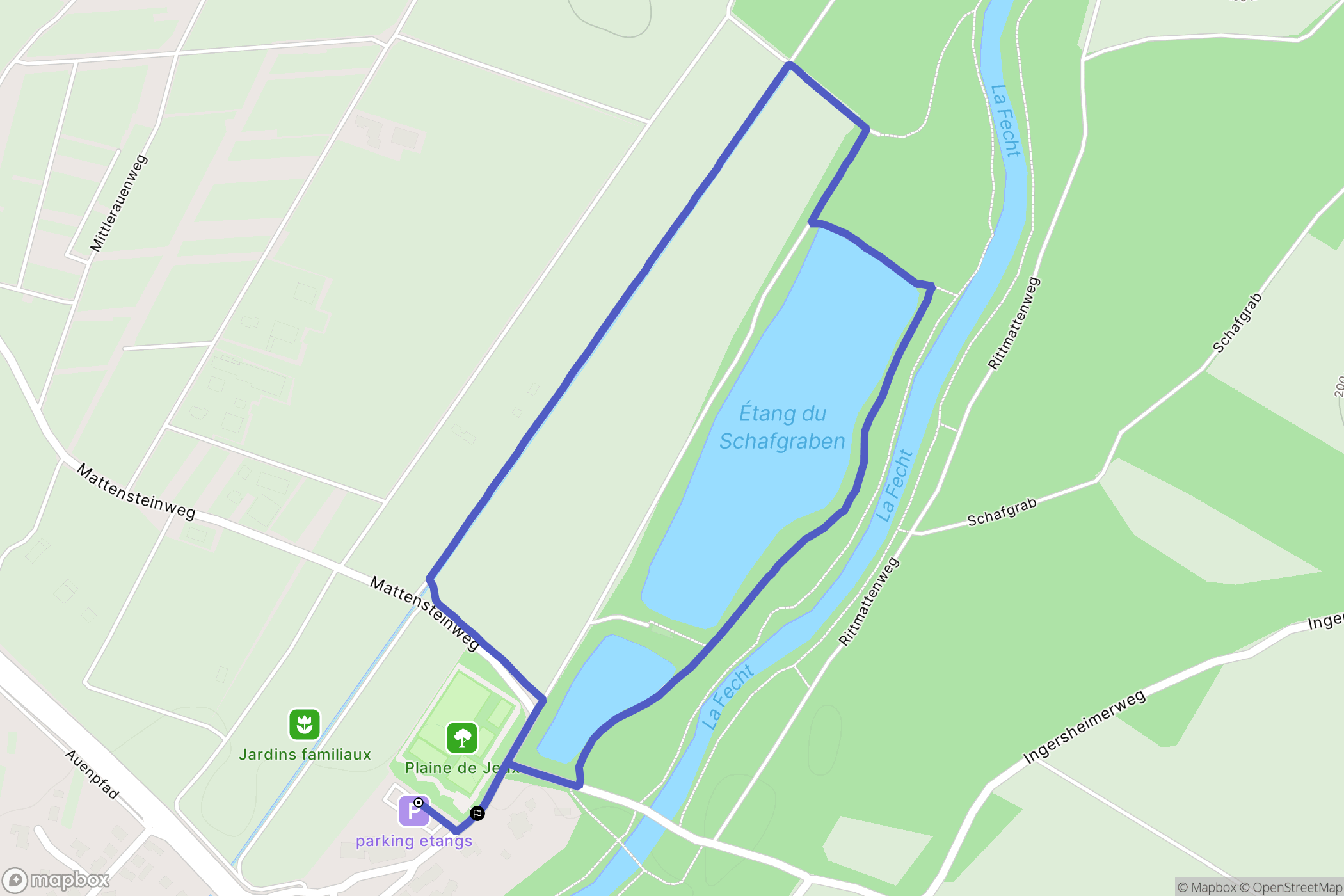 Ingersheim : carte du parcours de randonnée - France