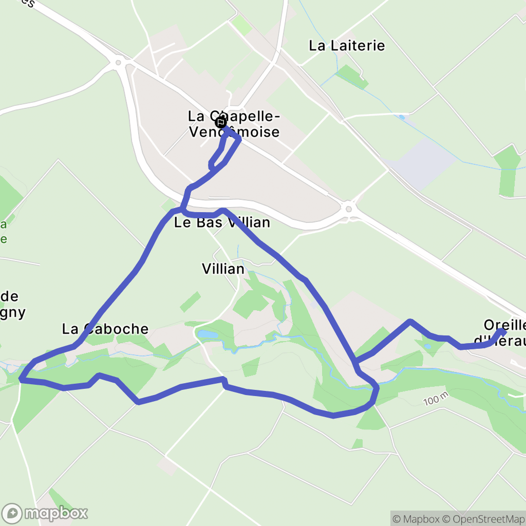 La Chapelle-Vendômoise : carte du parcours de randonnée - France