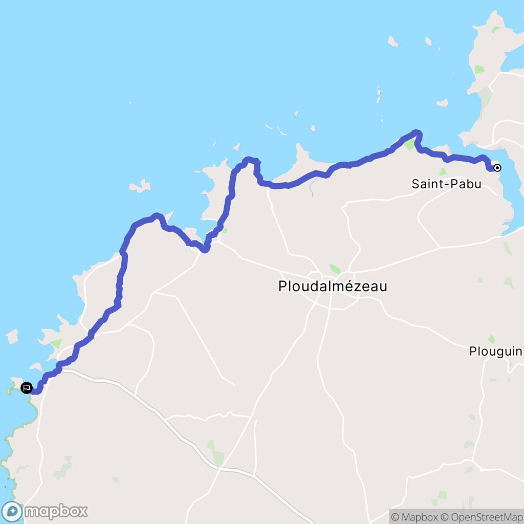 Saint-Pabu : carte du parcours de randonnée - France