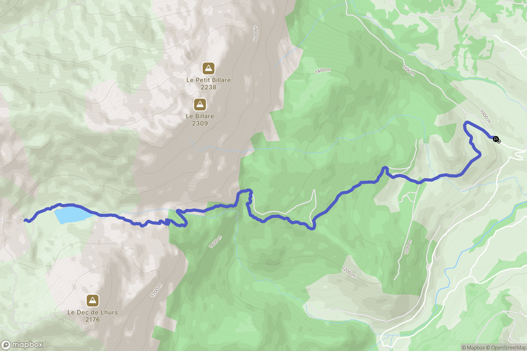 Lescun : carte du parcours de randonnée - France