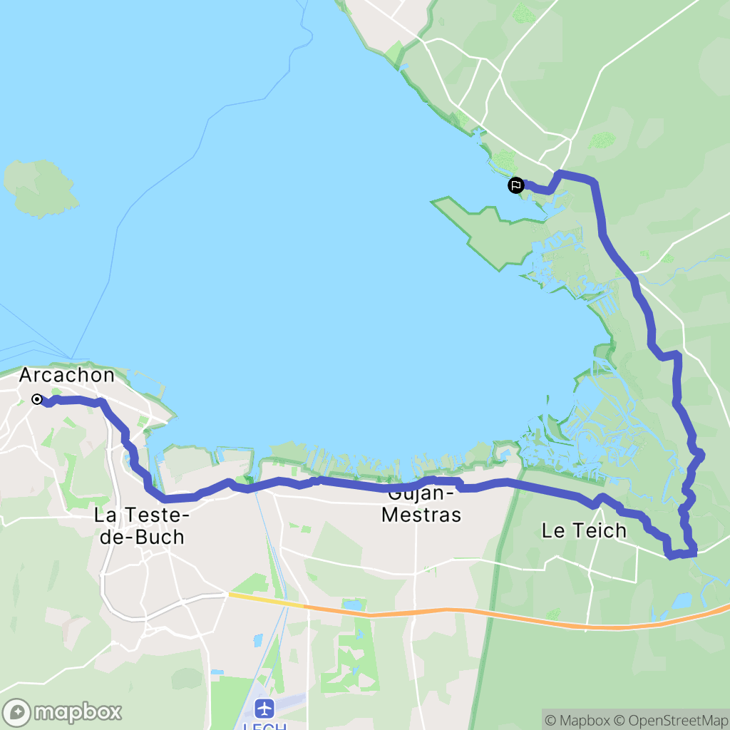 Arcachon : carte du parcours de randonnée - France
