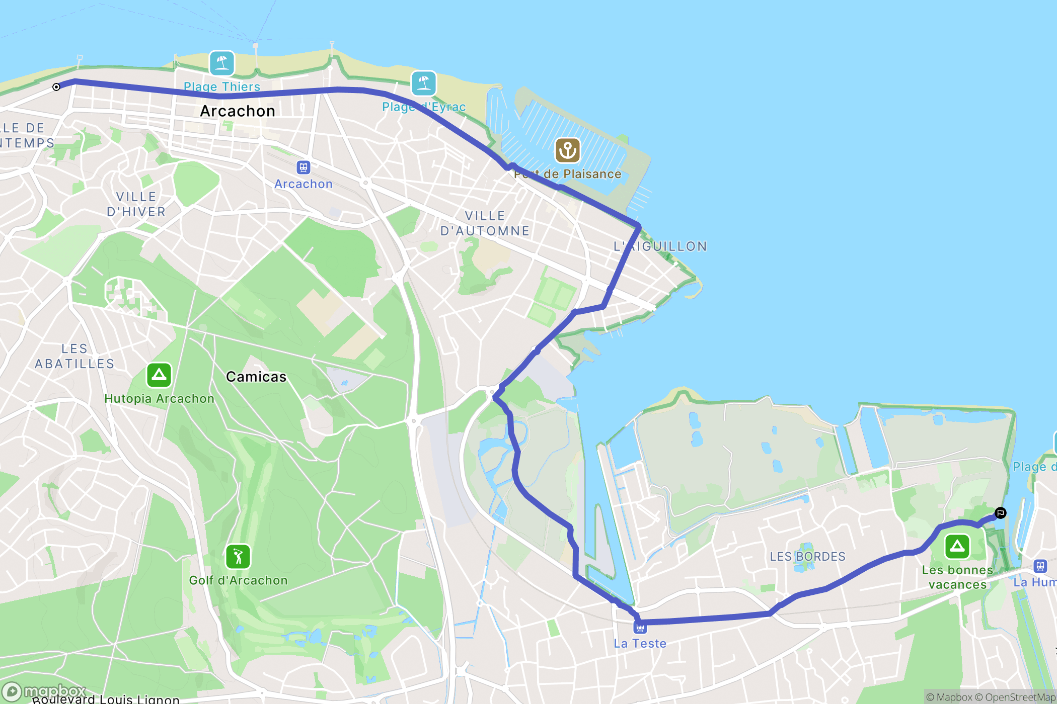 Ville de Printemps : carte du parcours de randonnée - France