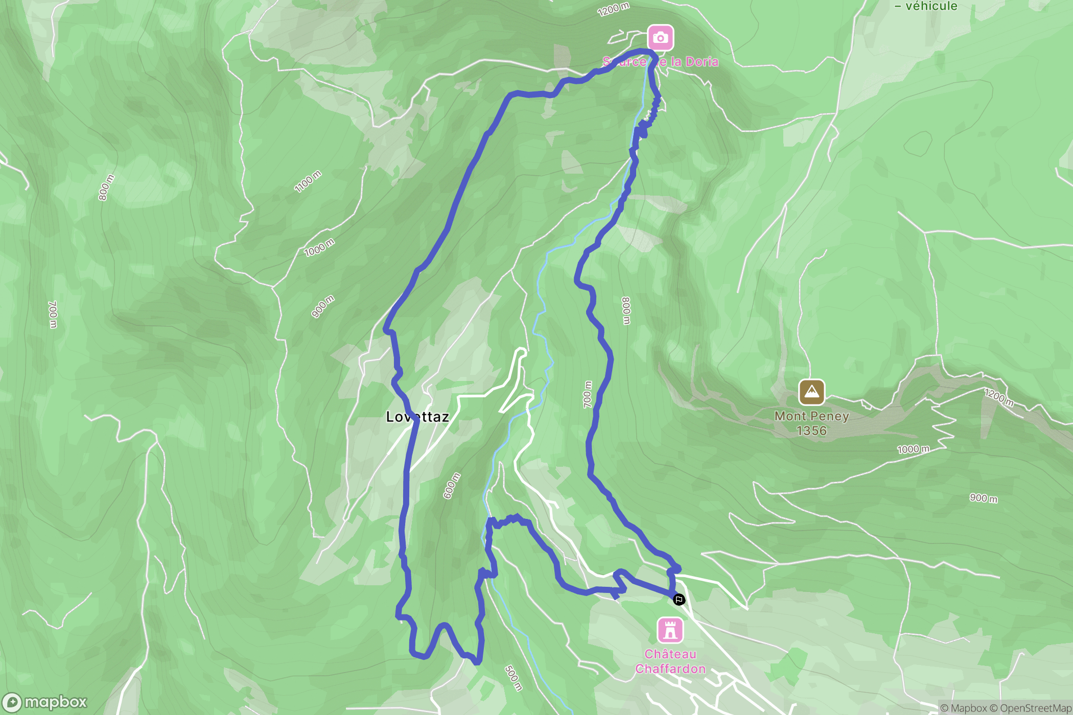 Saint-Jean-d'Arvey : carte du parcours de randonnée - France