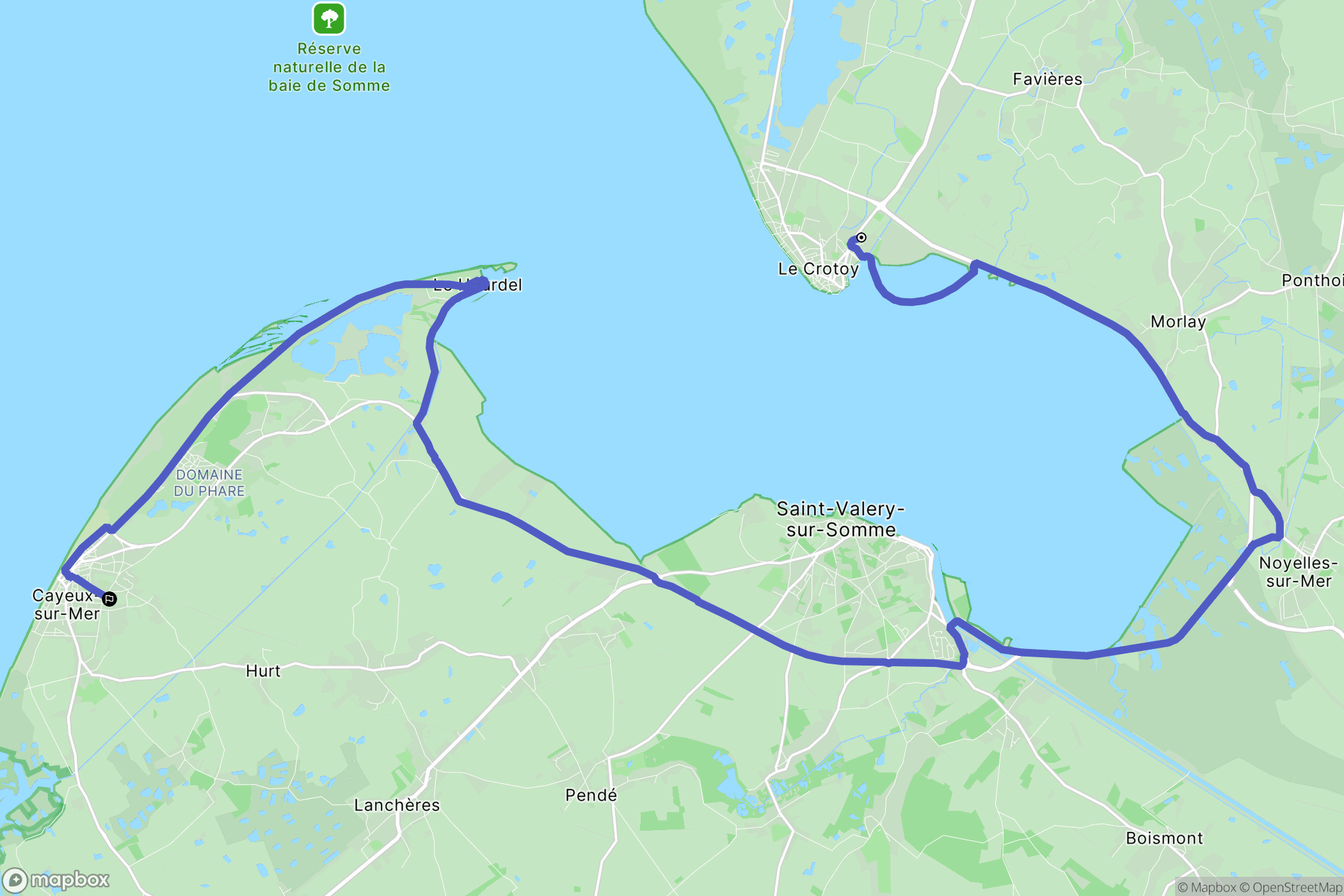 Le Crotoy : carte du parcours de randonnée - France