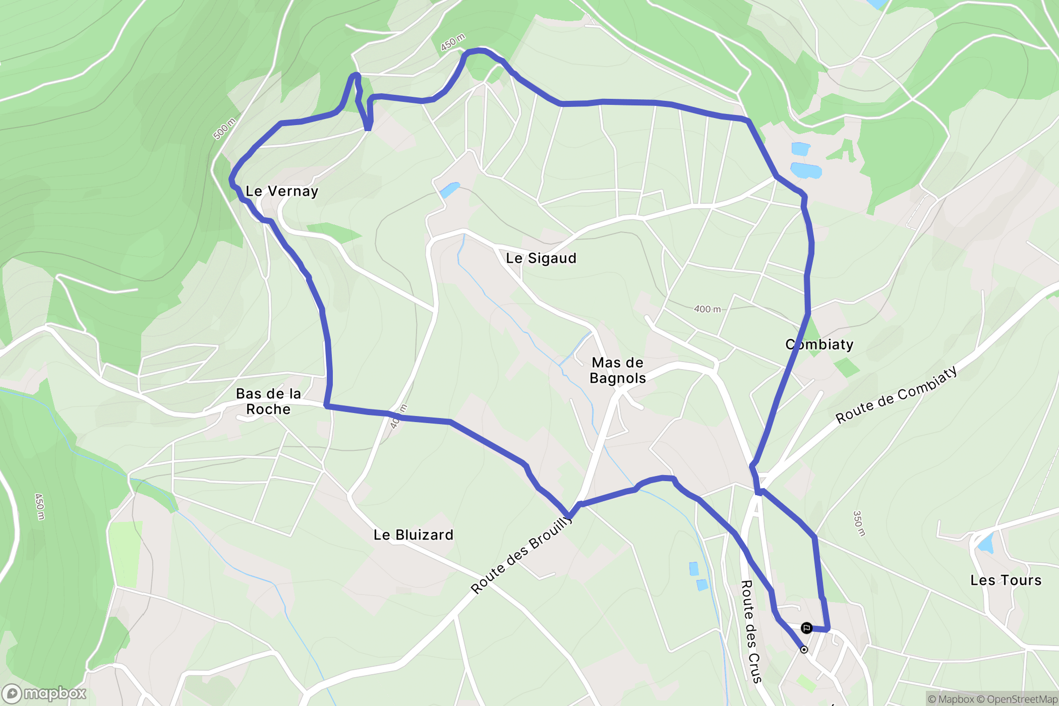Saint-Étienne-la-Varenne : carte du parcours de randonnée - France