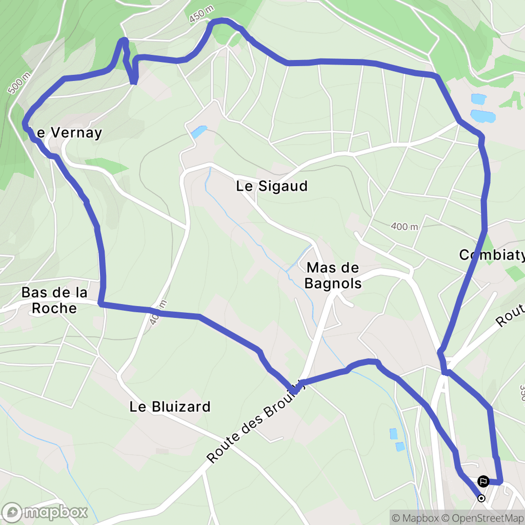 Saint-Étienne-la-Varenne : carte du parcours de randonnée - France