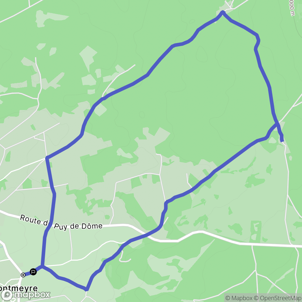 Montmeyre : carte du parcours de randonnée - France