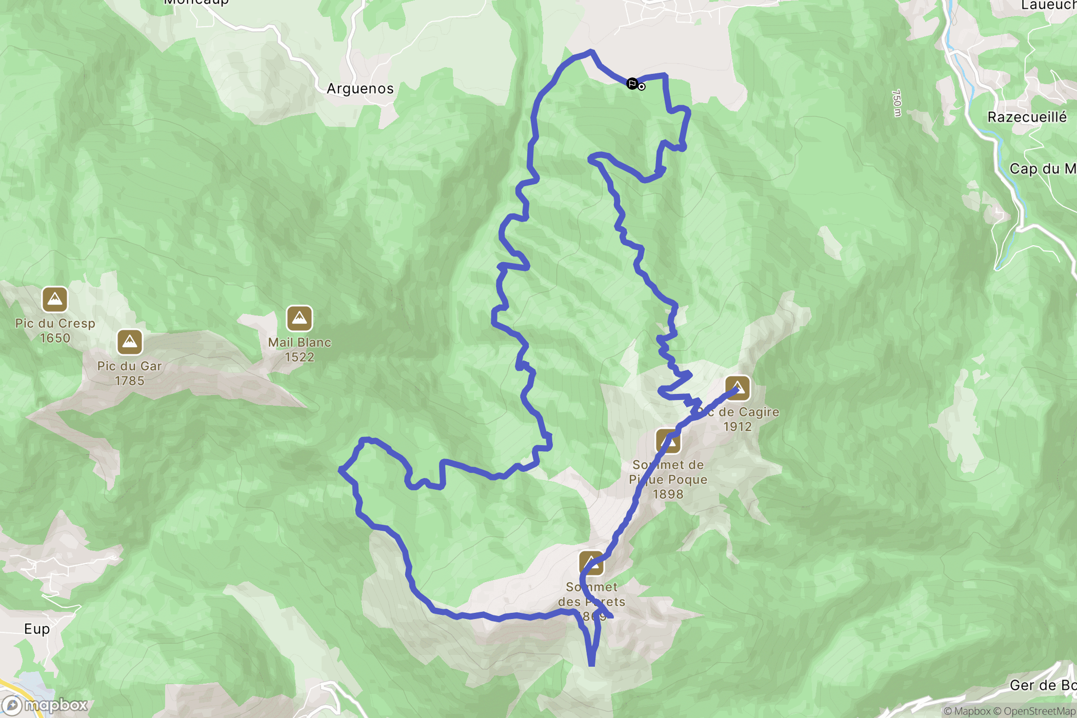 Juzet-d'Izaut : carte du parcours de randonnée - France