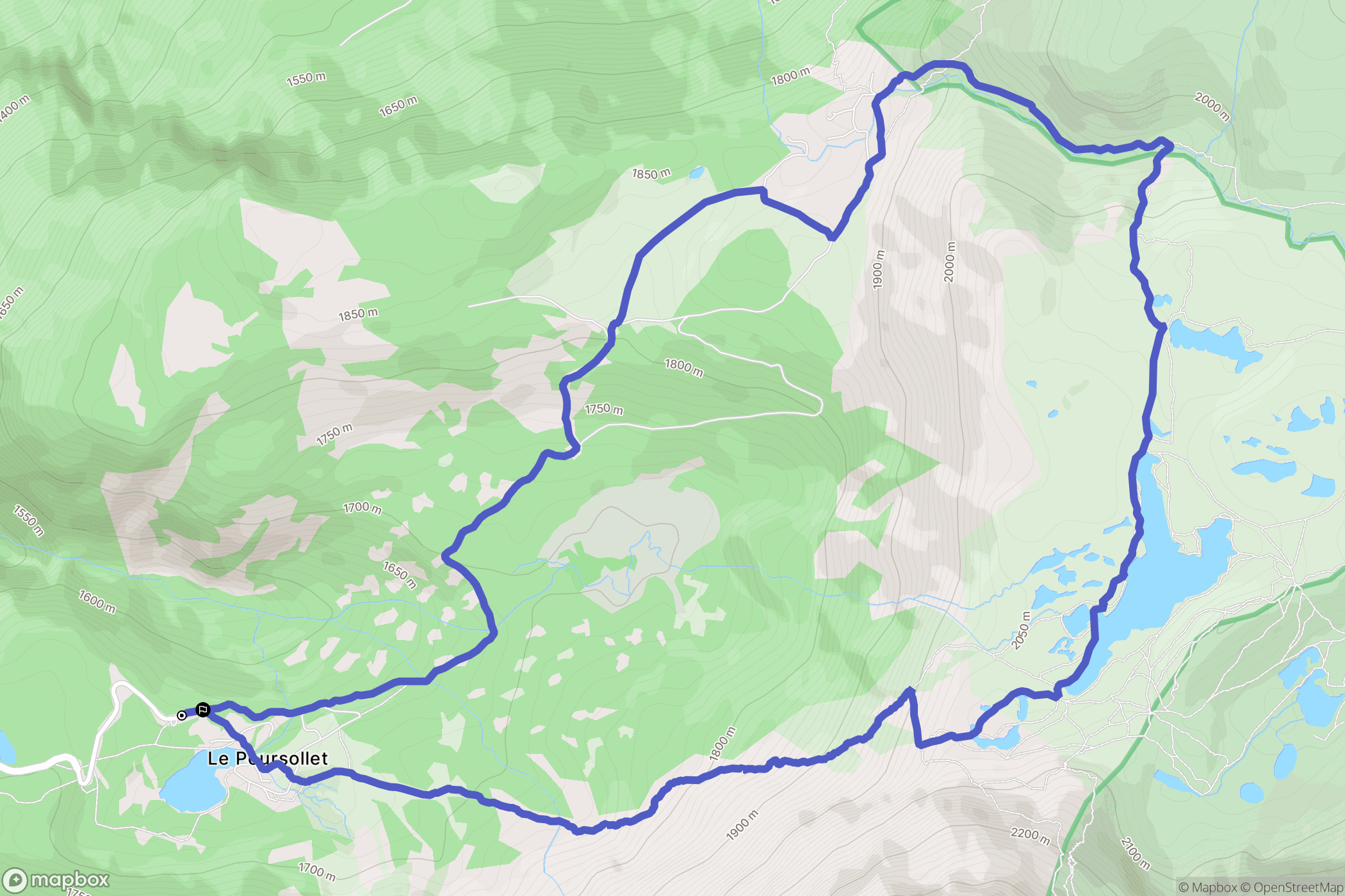 Livet-et-Gavet : carte du parcours de randonnée - France