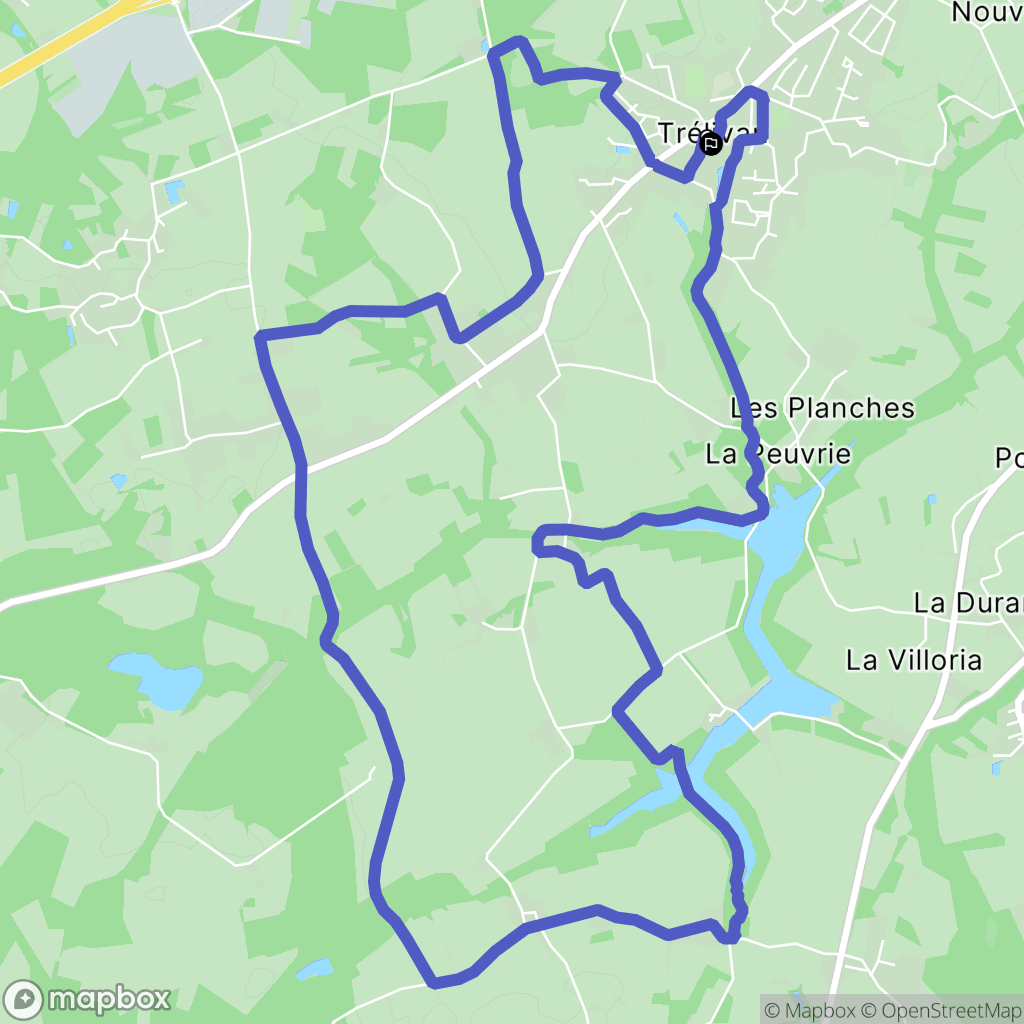 Trélivan : carte du parcours de randonnée - France
