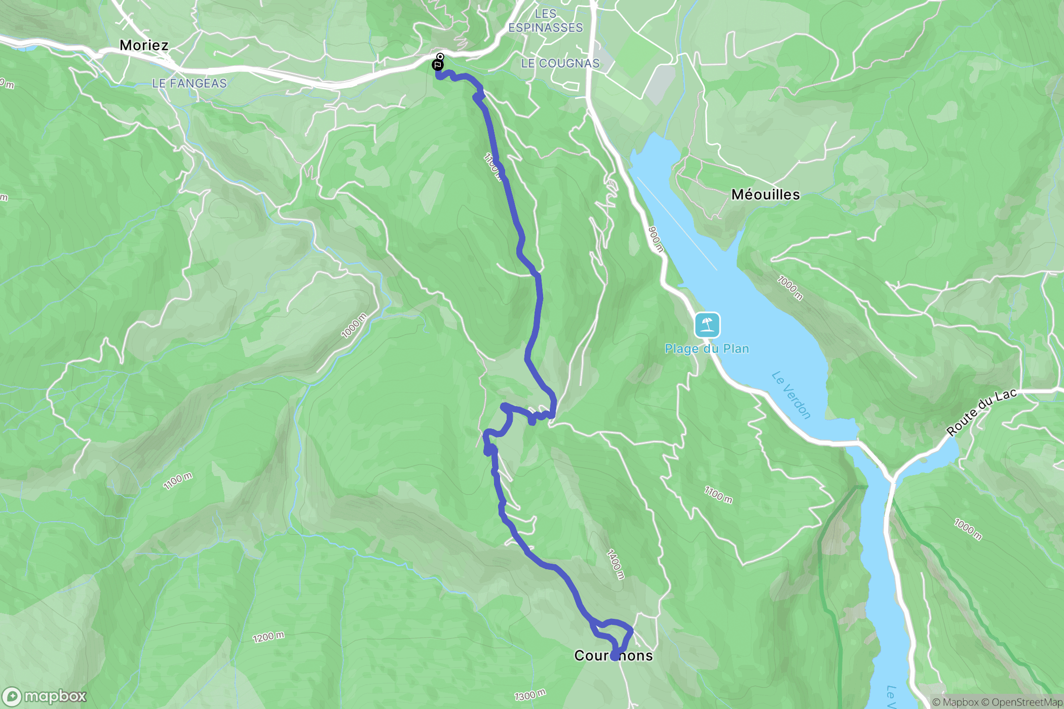 Saint-André-les-Alpes : carte du parcours de randonnée - France