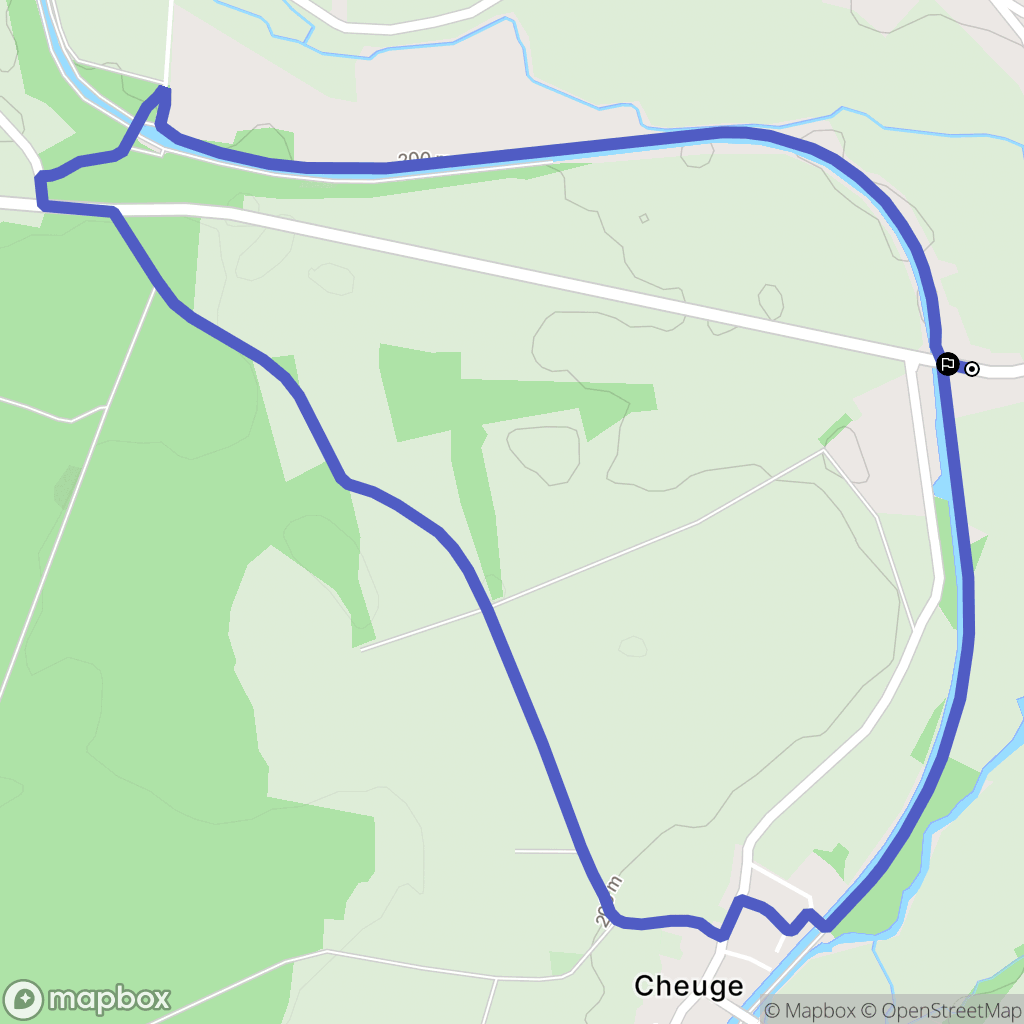 Renève : carte du parcours de randonnée - France
