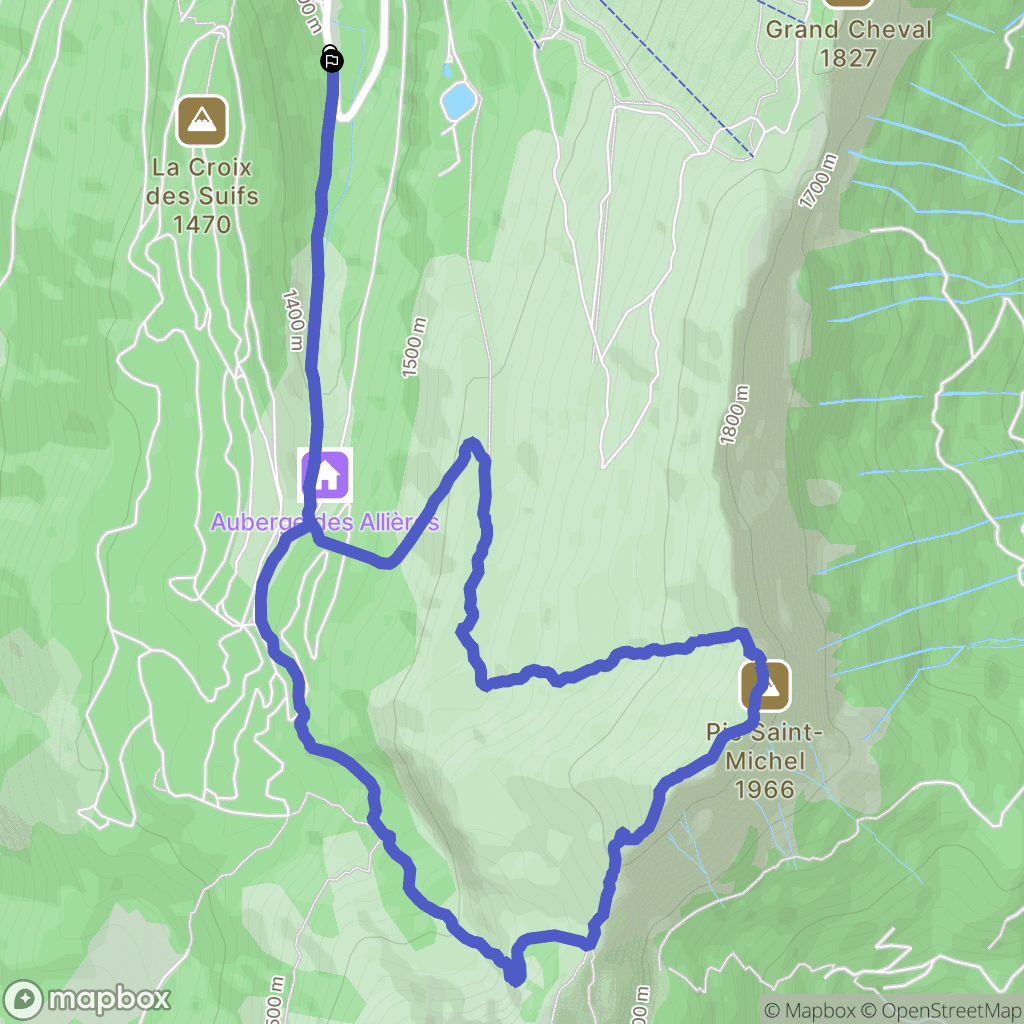 Lans-en-Vercors : carte du parcours de randonnée - France