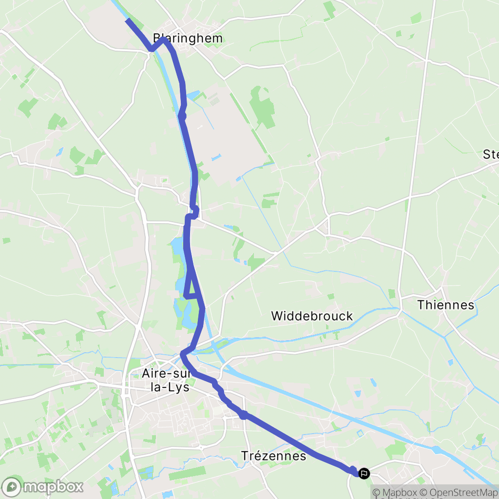 Isbergues : carte du parcours de randonnée - France