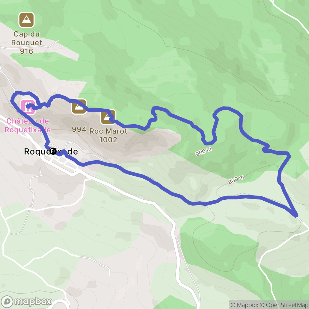 Roquefixade : carte du parcours de randonnée - France