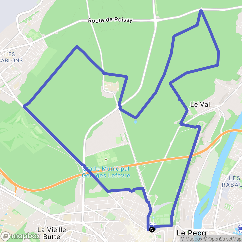 Saint-Germain-en-Laye : carte du parcours de randonnée - France