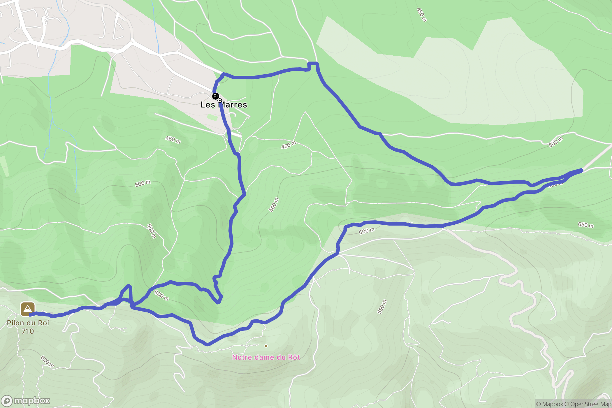 Simiane-Collongue : carte du parcours de randonnée - France