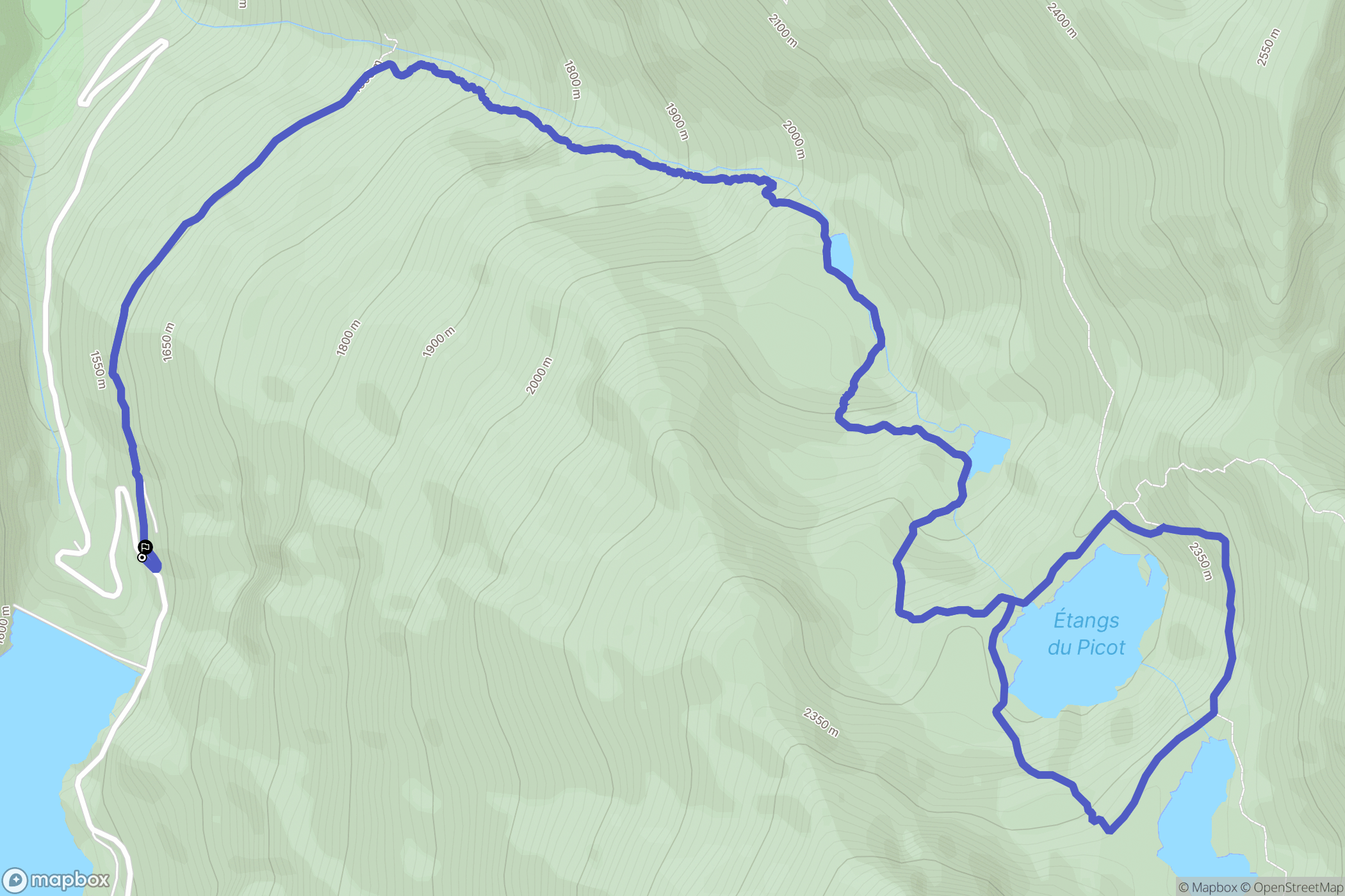 Etang de Soulcem, Auzat : carte du parcours de randonnée - France
