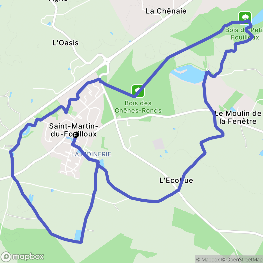 Saint-Martin-du-Fouilloux : carte du parcours de randonnée - France