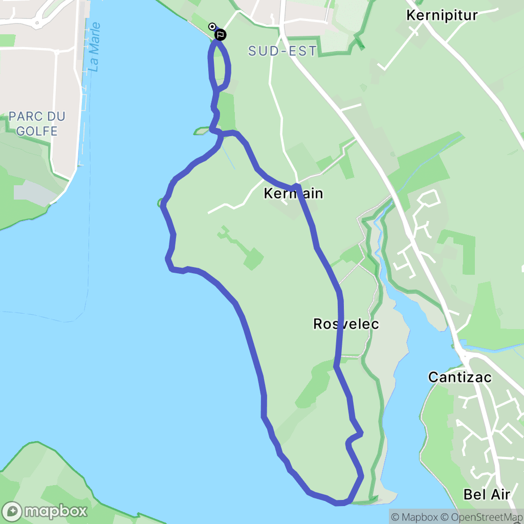 Vannes : carte du parcours de randonnée - France