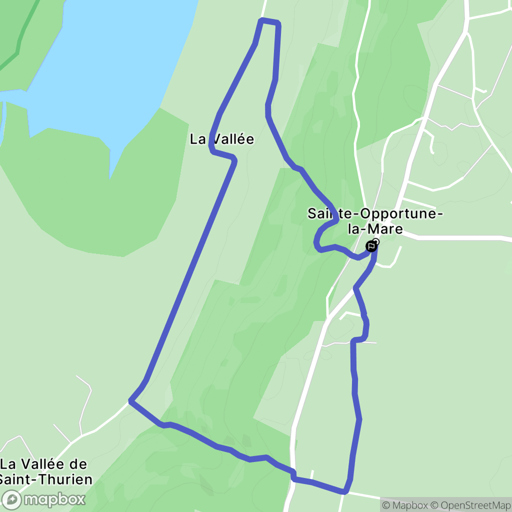 Sainte-Opportune-la-Mare : carte du parcours de randonnée - France