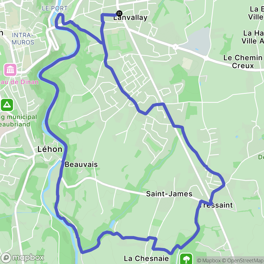 Lanvallay : carte du parcours de randonnée - France