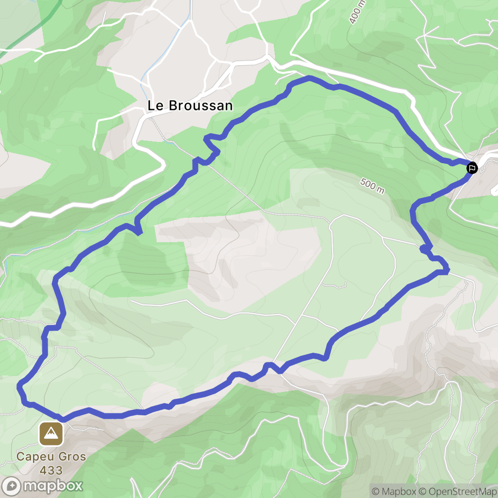 Évenos : carte du parcours de randonnée - France