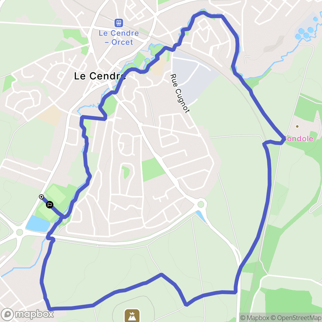 Le Cendre : carte du parcours de randonnée - France