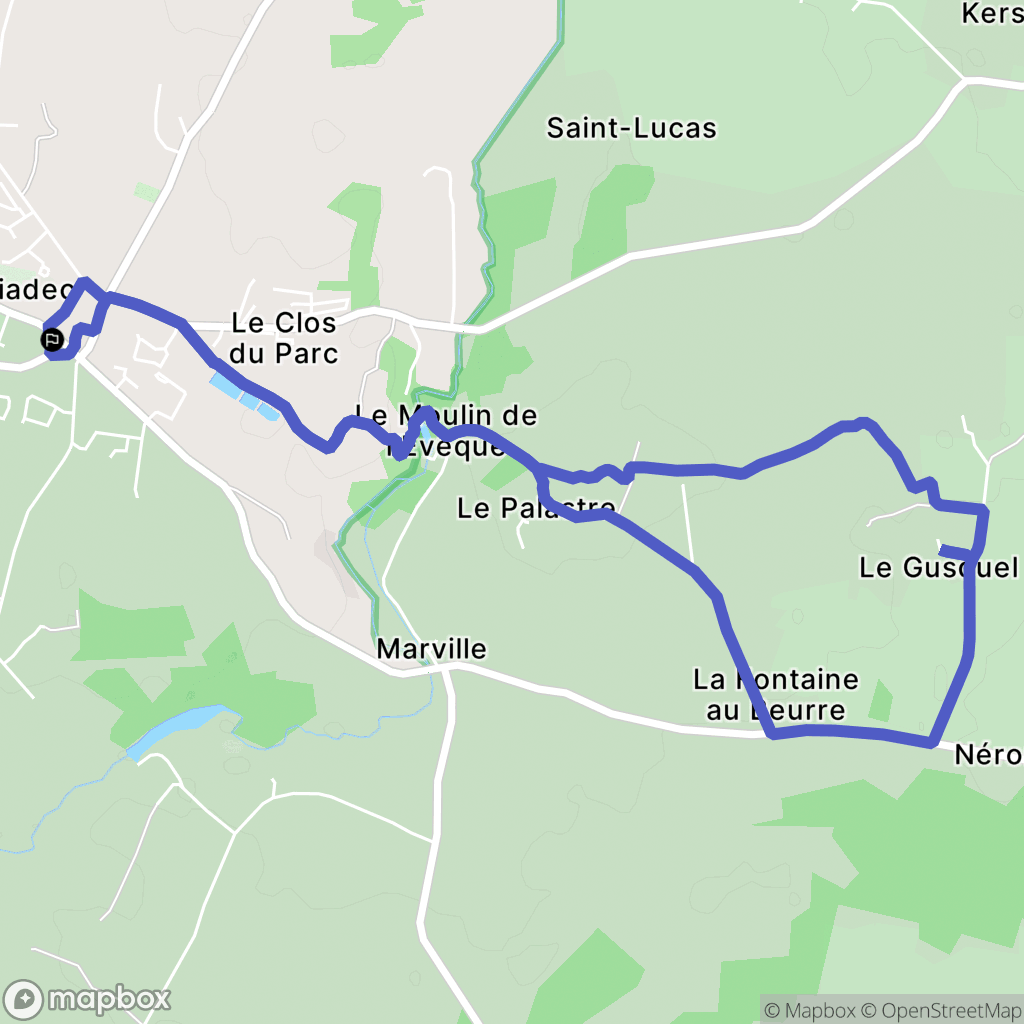 Pluneret : carte du parcours de randonnée - France