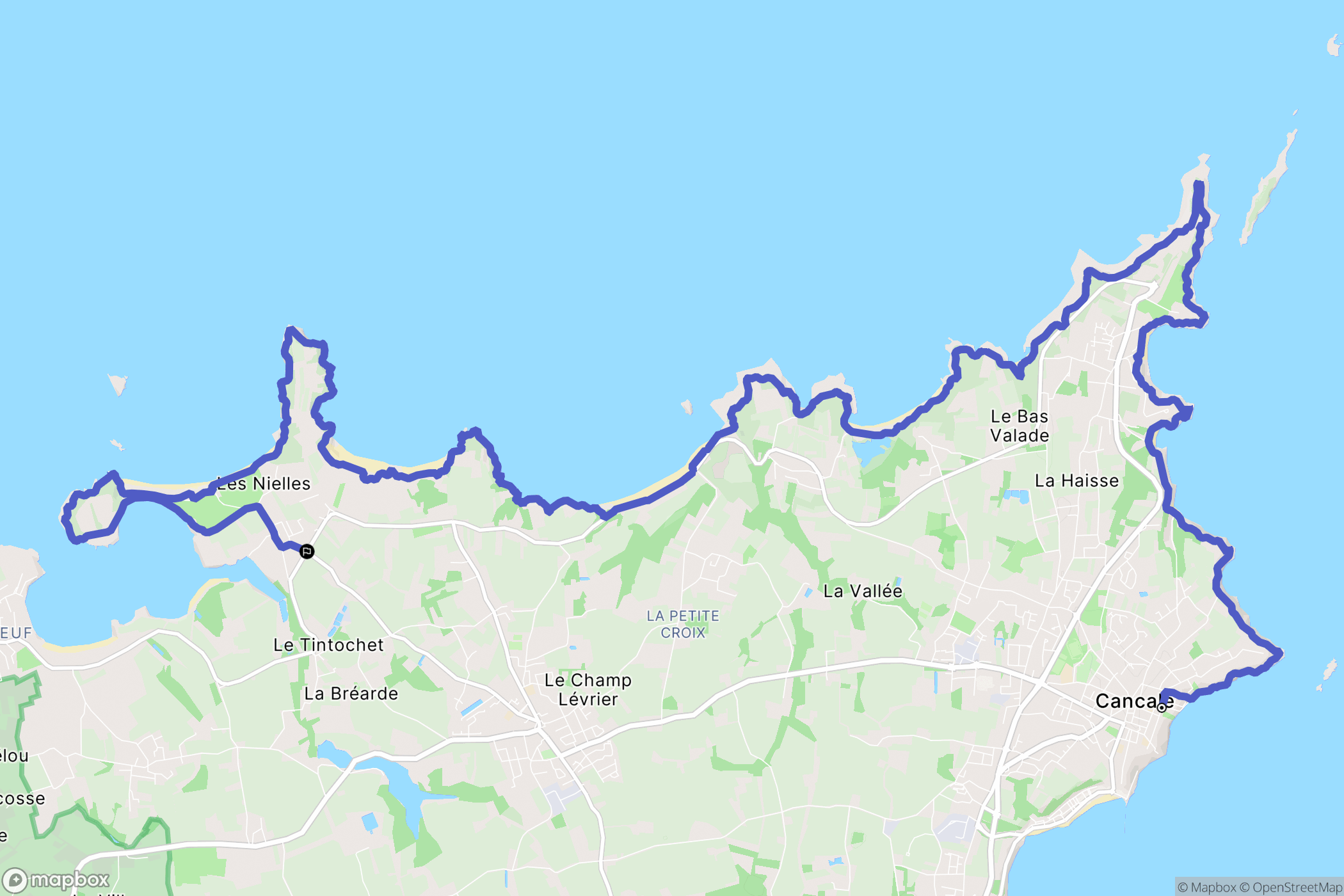 Cancale : carte du parcours de randonnée - France